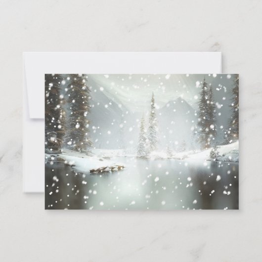 Kerstwinterbruiloft RSVP-kaart Kaart (Achterkant)