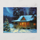 Kerstwintercabine Feestdagenkaart (Voorkant)