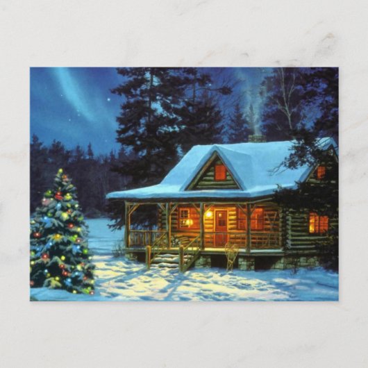 Kerstwintercabine Feestdagenkaart (Voorkant)