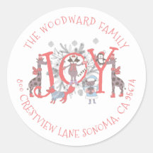 Kerstwinterdieren Holiday Classic Round Sti