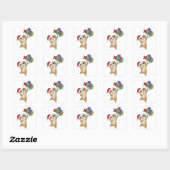 Kerstwinterdieren met cavia's vierkante sticker (Vel)