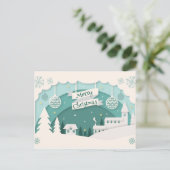 Kerstwinterdorp Briefkaart (Staand voorkant)