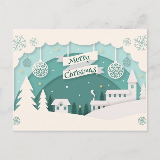 Kerstwinterdorp Briefkaart (Voorkant)
