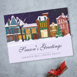 kerstwinterdorp | Groeten van het seizoen Briefkaart<br><div class="desc">Uw zakelijke logo kan hier worden toegevoegd: http://www.zazzle.com/store/selectpartysupplies</div>