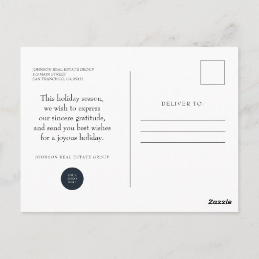 Kerstwinterdorp | PRETTIGE FEESTDAGEN Briefkaart (Achterkant)