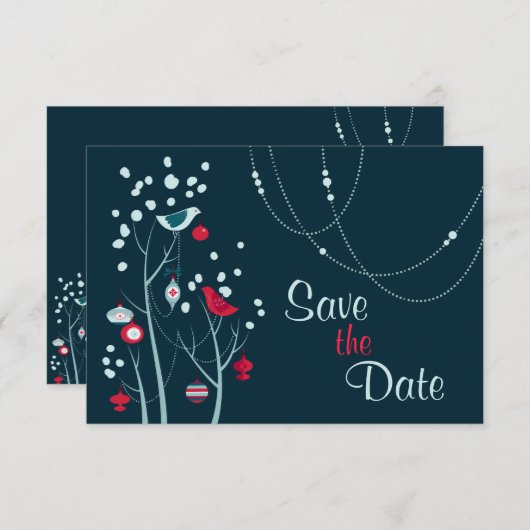 Kerstwinterfeest Woensdag sparen de datum Kaart (Voorkant / Achterkant)