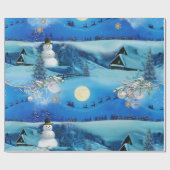 Kerstwinterfeestdag Cadeaupapier (Vlak)