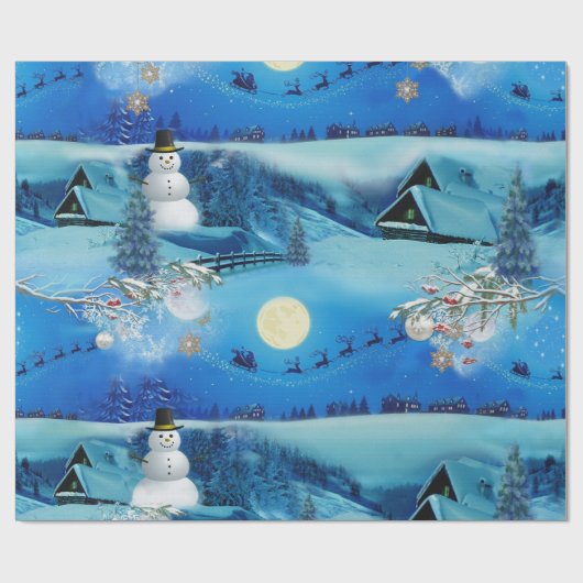 Kerstwinterfeestdag Cadeaupapier (Vlak)