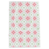 Kerstwinterfeestdag Eenvoudig rood groen patroon Medium Cadeauzakje (Voorkant)