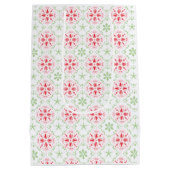 Kerstwinterfeestdag Eenvoudig rood groen patroon Medium Cadeauzakje (Achterkant)