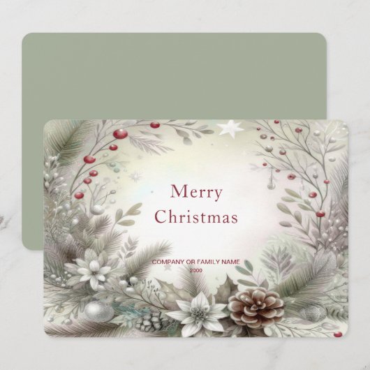 Kerstwinterfeestdag Kaart (Voorkant / Achterkant)