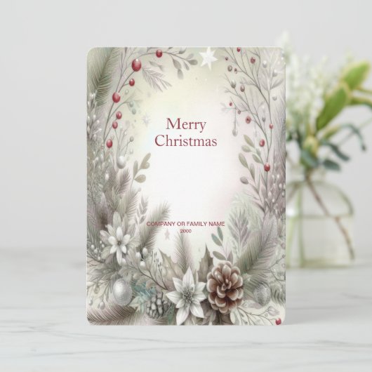 Kerstwinterfeestdag Kaart (Staand voorkant)