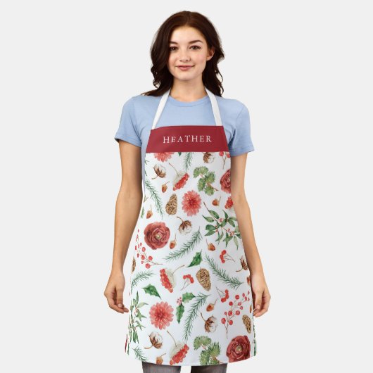 Kerstwinterfeestdag Schort (Gedragen)