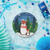 Kerstwinterfeestelijke pinguïn papieren bordje (Feest)