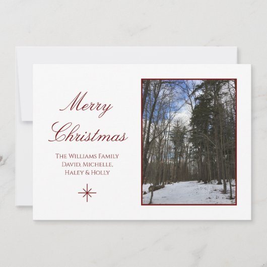 Kerstwinterfeestkaart voor Bossen Feestdagenkaart (Voorkant)
