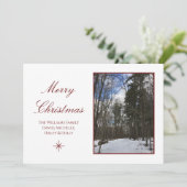 Kerstwinterfeestkaart voor Bossen Feestdagenkaart (Staand voorkant)