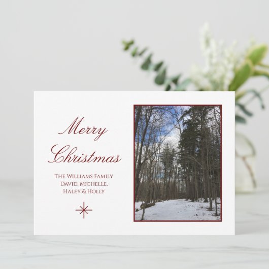 Kerstwinterfeestkaart voor Bossen Feestdagenkaart (Staand voorkant)