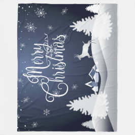 Kerstwinterfeestmaal. Fantasy Snowy Forest Fleece Deken