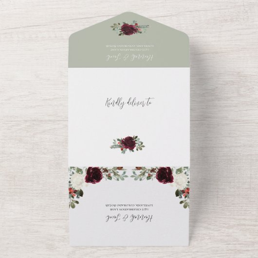 Kerstwinterfoto in één keer all in one uitnodiging (Buitenkant)