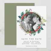 kerstwinterfotobruiloft met de pratcard bedankkaart (Voorkant / Achterkant)