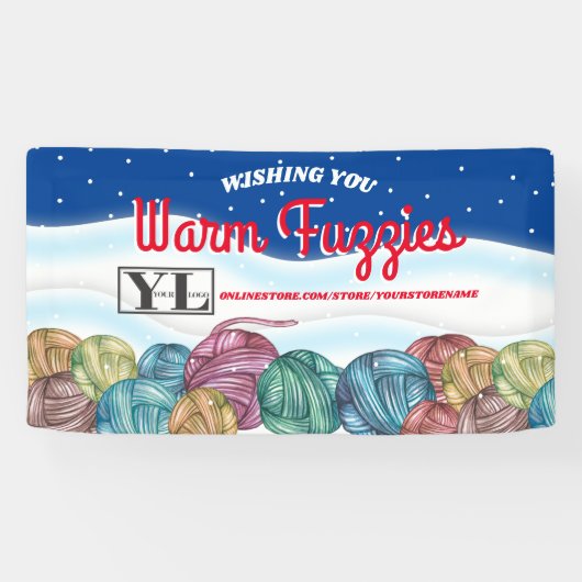 kerstwintergarens breien kroeshaak spandoek (Horizontaal)