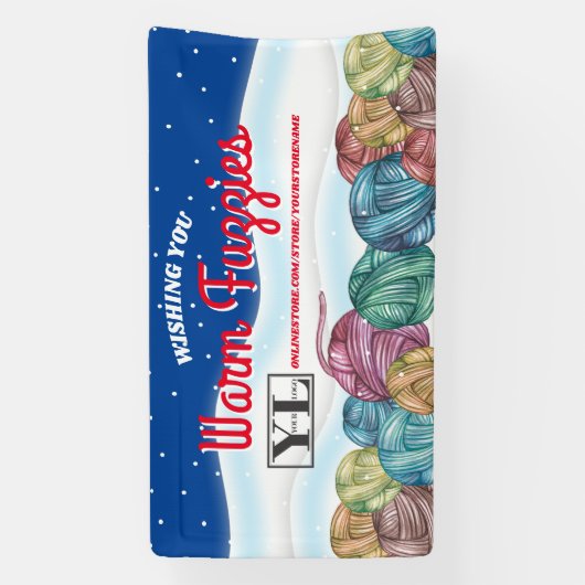 kerstwintergarens breien kroeshaak spandoek (Verticaal)