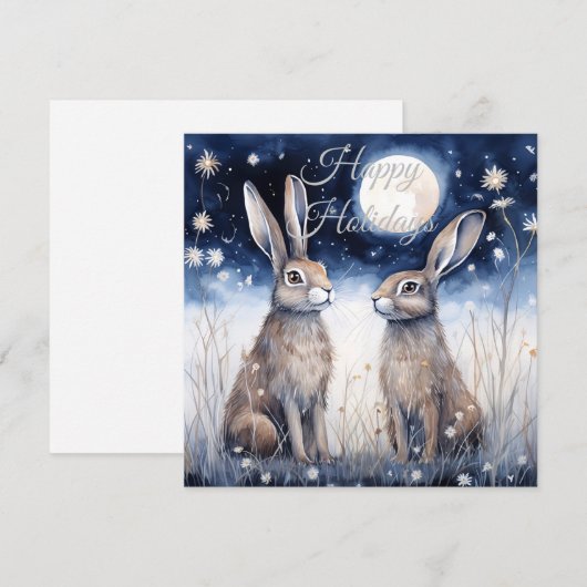 Kerstwinterhaas Feestdagenkaart (Voorkant / Achterkant)