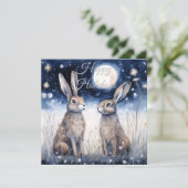 Kerstwinterhaas Feestdagenkaart (Staand voorkant)