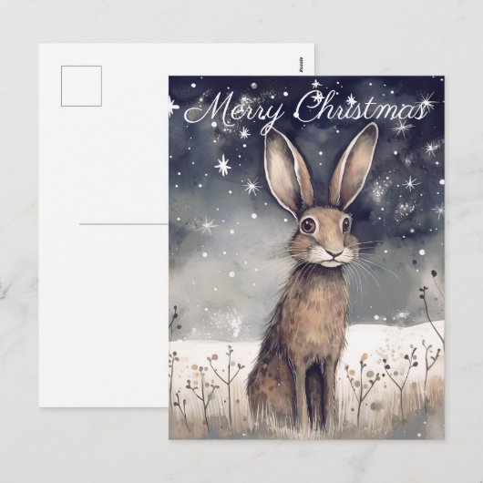Kerstwinterhaas Feestdagenkaart (Voorkant / Achterkant)
