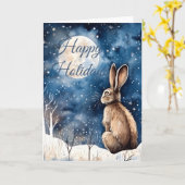 Kerstwinterhaas Kaart (Gele Bloem)