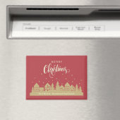 Kerstwinterhuizen | Onroerend goed gepersonaliseer Magneet (Insitu (Vaatwasser))