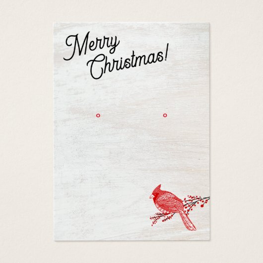 kerstwinterkardinaal met juwelenvertoning visitekaartje (Voorkant)