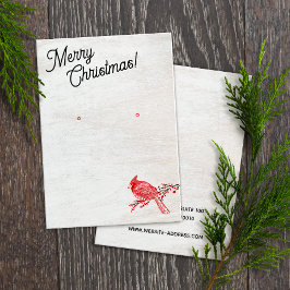 kerstwinterkardinaal met juwelenvertoning visitekaartje