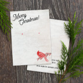 kerstwinterkardinaal met juwelenvertoning visitekaartje