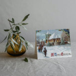 kerstwinterkerken buiten feestdagen kaart<br><div class="desc">Deze kerstfeestelijke winterfeestkaart met de beroemde Thaise Oude Kerstman met de Peaple die naar de Kerk gaat en de tekst "Een gelukkige Kerstmis" zal perfect zijn voor uw feestelijke groet. Andere kant met een aantal persoonlijke wensen. U kunt het veranderen of schrappen om met de hand te schrijven. Je kunt...</div>