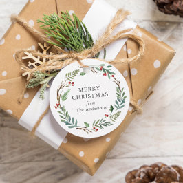 Kerstwinterkleertjes met aangepaste naam bedankjes labels