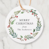 Kerstwinterkleertjes met aangepaste naam bedankjes labels (Voorkant)