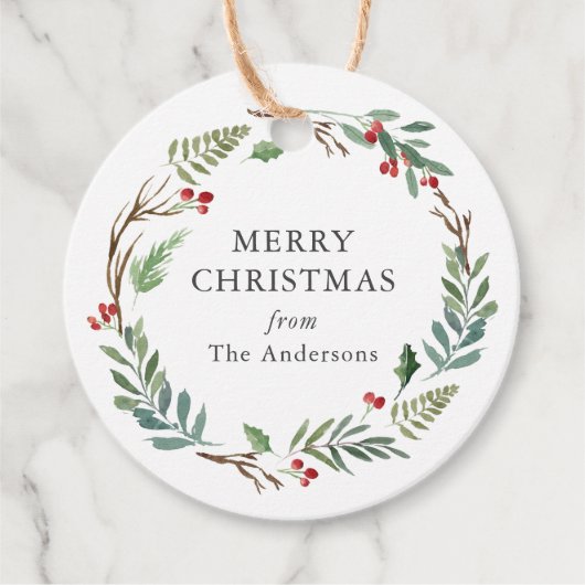 Kerstwinterkleertjes met aangepaste naam bedankjes labels (Voorkant)