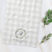 Kerstwinterkleertjes met naam van de grote familie theedoek