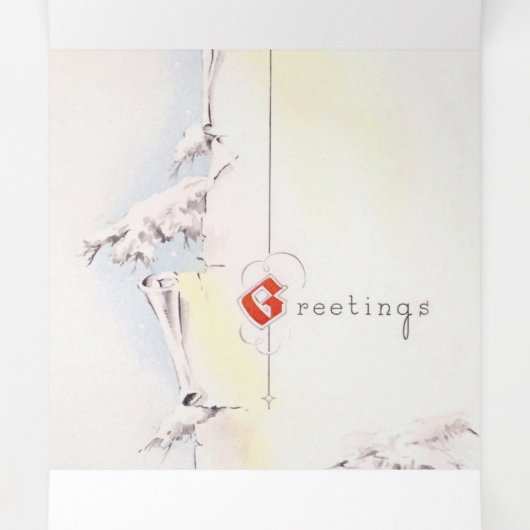  kerstwinterlandschap drieluik wenskaart (Binnenkant midden)