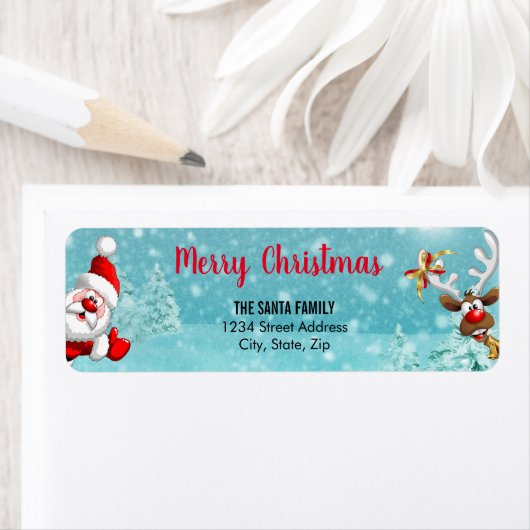 Kerstwinterlandschap met Kerstmis en met Kerstmis Etiket (Insitu)