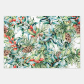 Kerstwinterlantaarns Holly 3 Design Inpakpapier Vel (Voorkant 3)