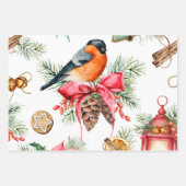 Kerstwinterlantaarns Holly 3 Design Inpakpapier Vel (Voorkant 2)