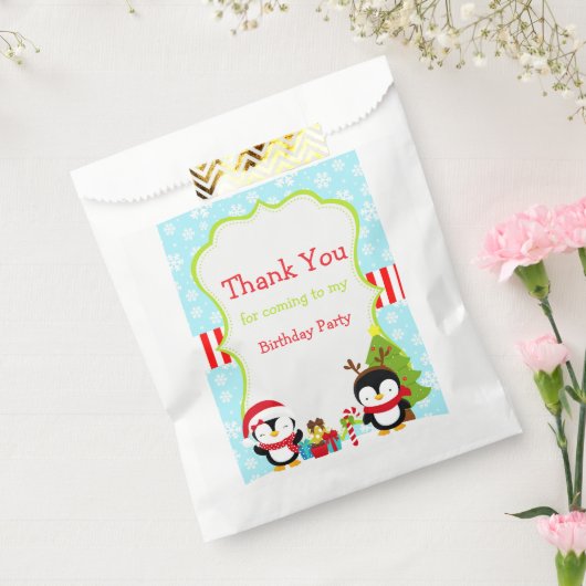 Kerstwinterpinguïns Bedankzakje (Gezegeld)