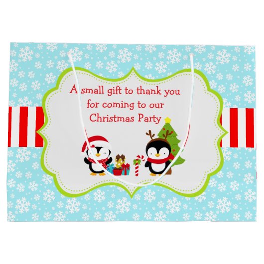 Kerstwinterpinguïns Groot Cadeauzakje (Achterkant)