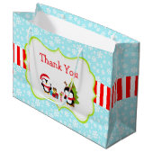 Kerstwinterpinguïns Groot Cadeauzakje (Voorkant Gekanteld)
