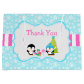 Kerstwinterpinguïns Groot Cadeauzakje (Voorkant)