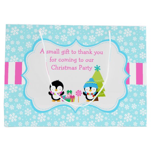 Kerstwinterpinguïns Groot Cadeauzakje (Achterkant)