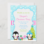 Kerstwinterpinguïns Kaart (Voorkant)