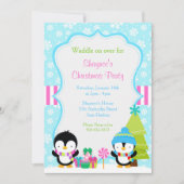 Kerstwinterpinguïns Kaart (Voorkant)